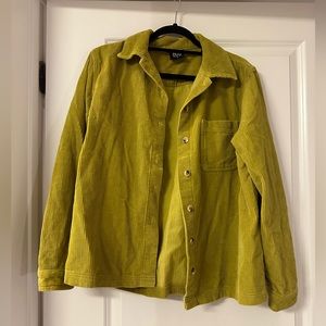 BDG Corduroy Yellow Button Down Shirt